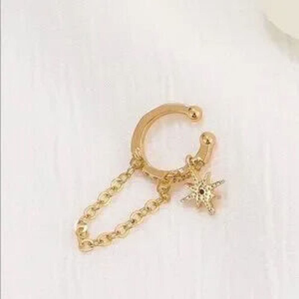 Gold Crystal 1pc Ear Cuff